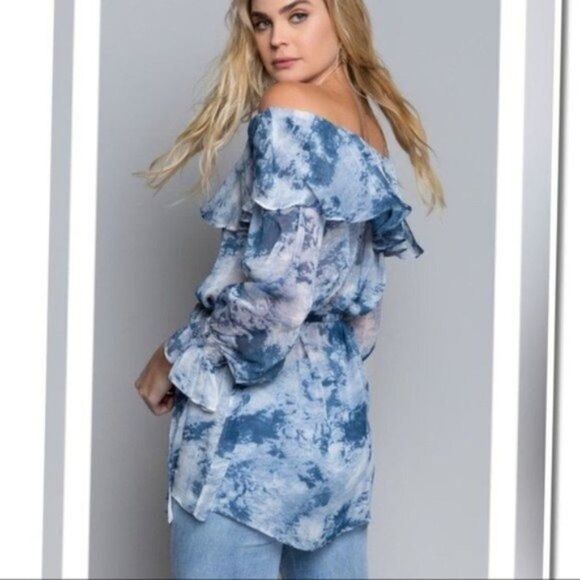 OFF Shoulder Top Hand Dip-dye Woven Top - Picture 7 of 11